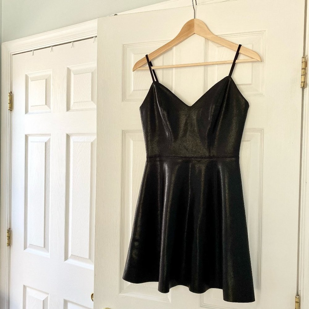 Faux Leather Mini Dress